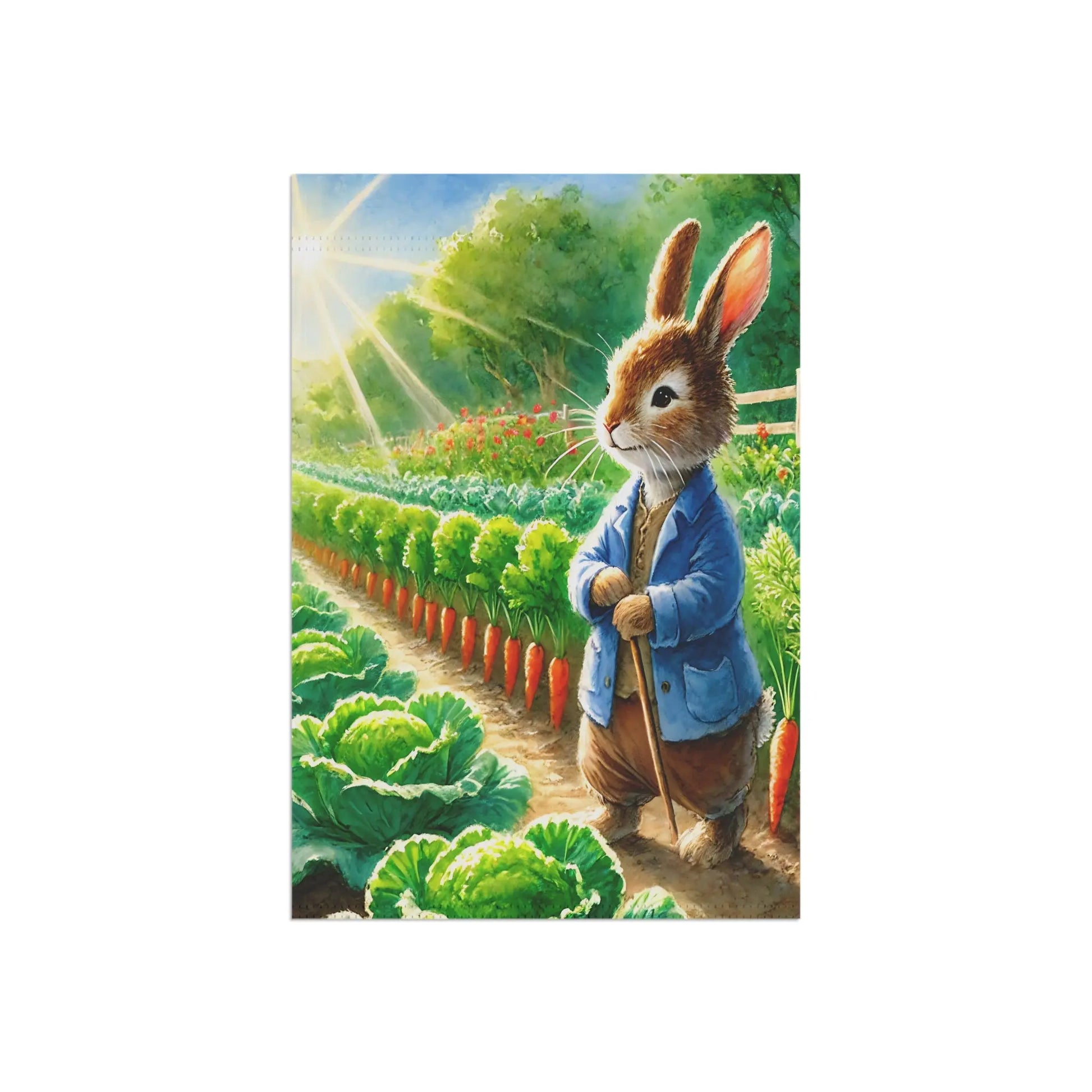 Easter Bunny Farmer in Garden