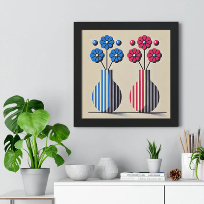 Colorful Floral Vase Framed Poster