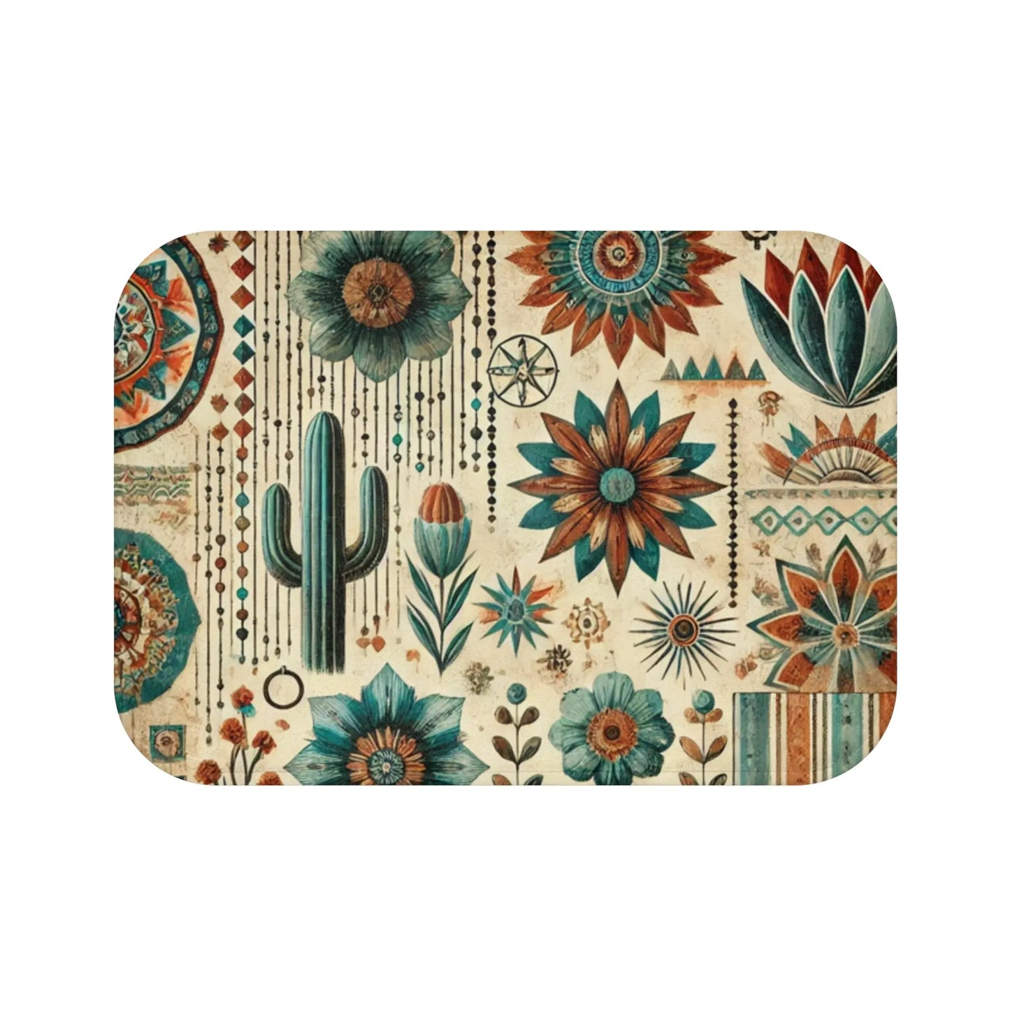 Bohemian Southwestern Desert Floral Bath Mat