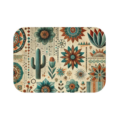 Bohemian Southwestern Desert Floral Bath Mat