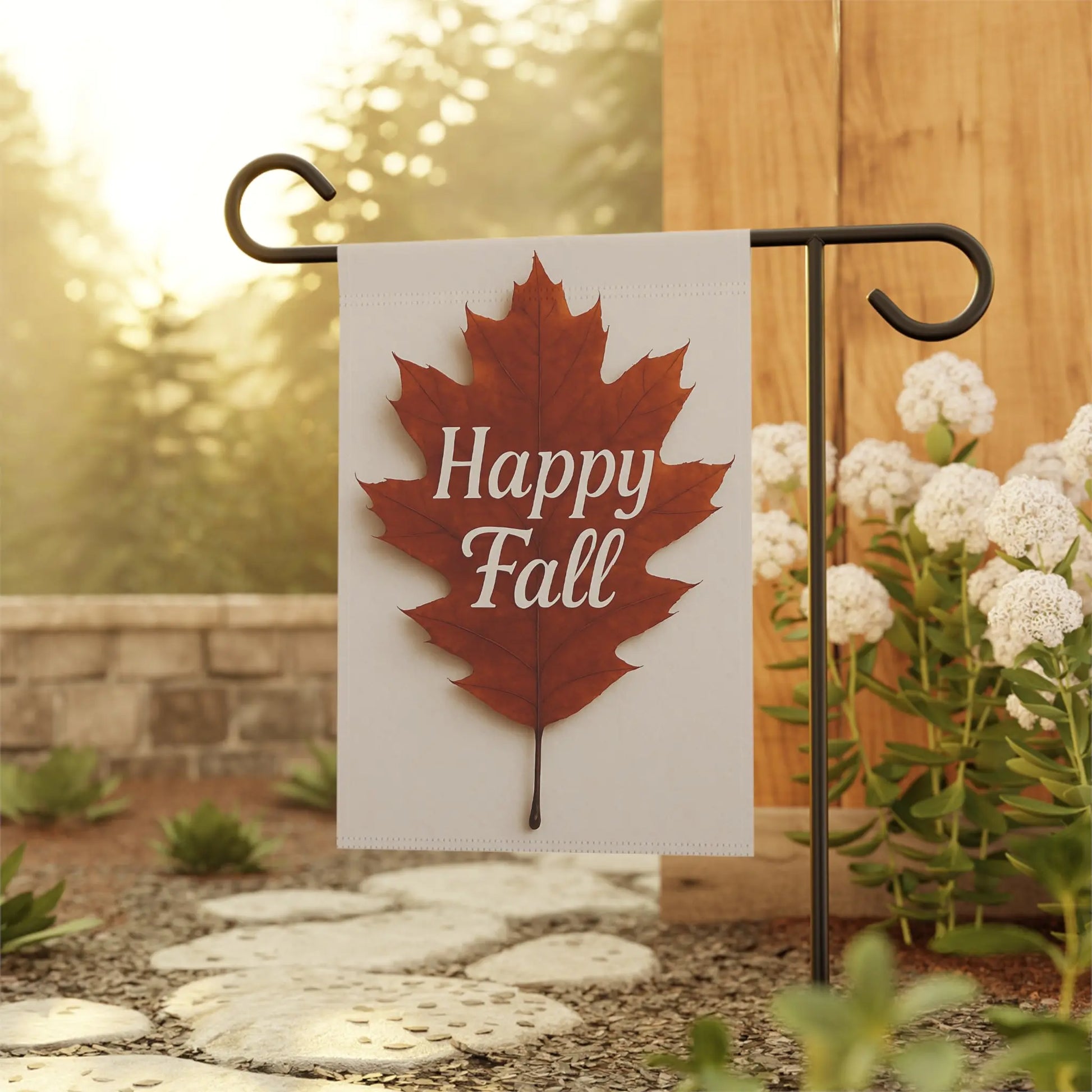 Happy Fall Leaf Garden Banner