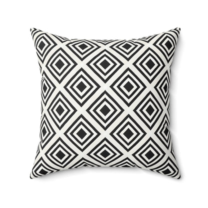 Contemporary Black and White Throw Pillow