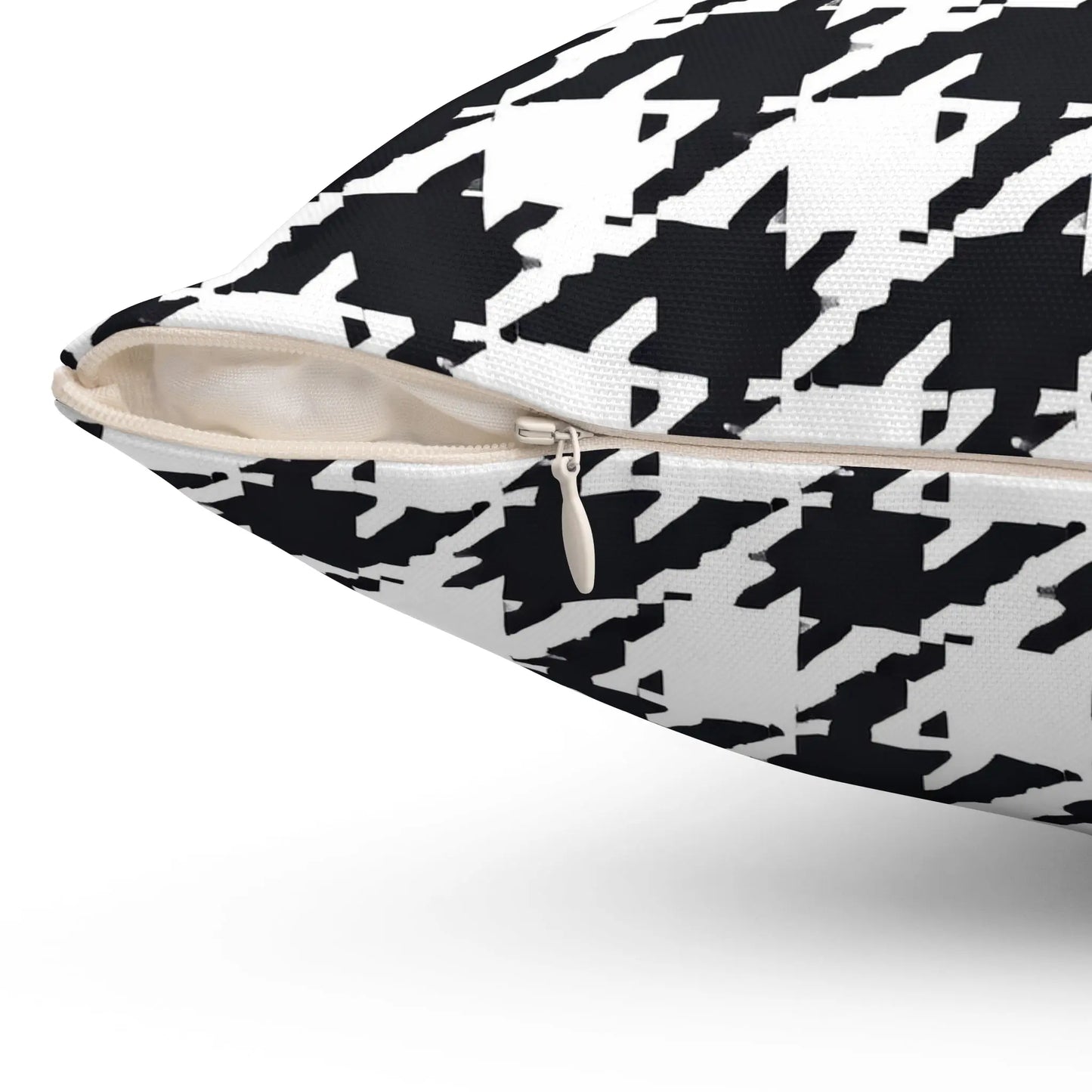 Black White Houndstooth Pattern Pillow