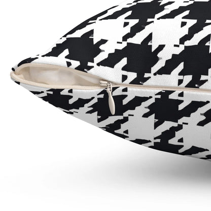 Black White Houndstooth Pattern Pillow