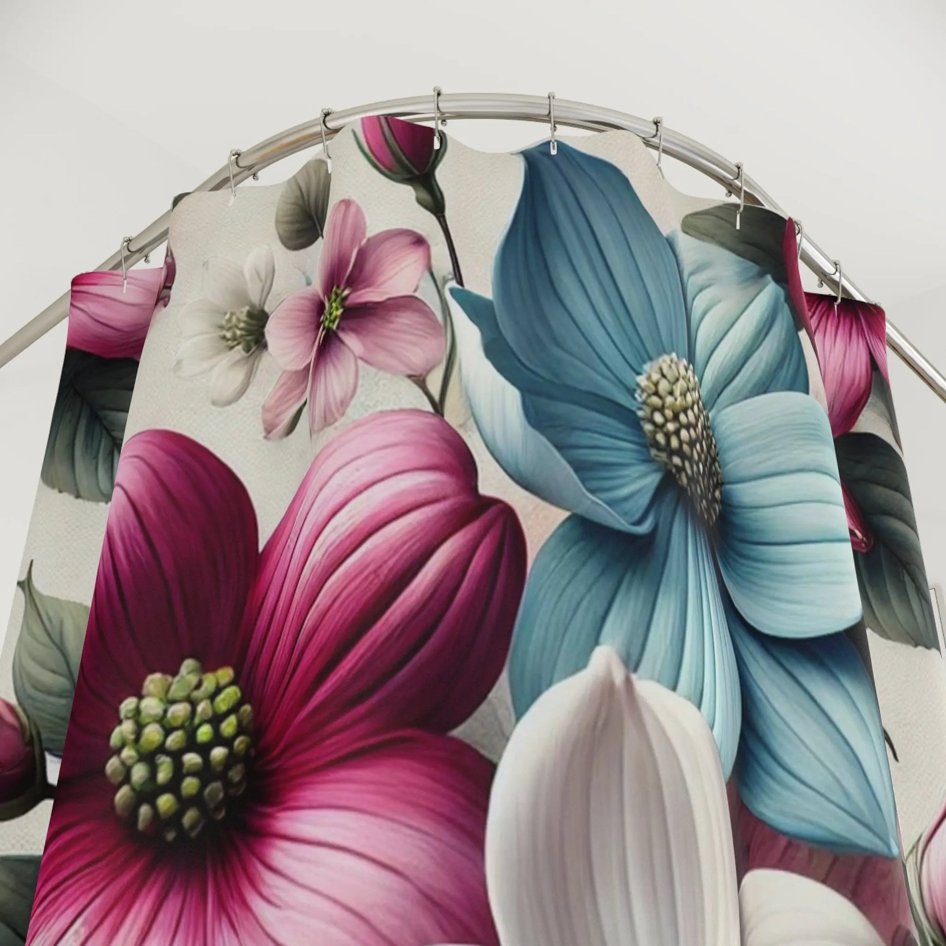 Vibrant Dogwood Blooms Floral Shower Curtain