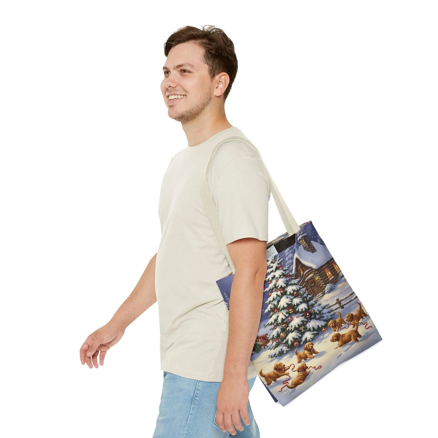 Christmas Cute Puppies Tote Bag