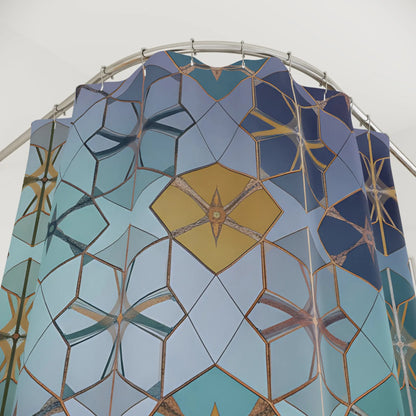 Geometric Moroccan Tile Pattern Shower Curtain