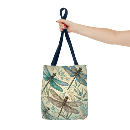 Vintage Teal Dragonfly Tote Bag