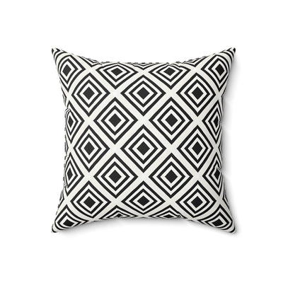 Contemporary Black and White Throw Pillow