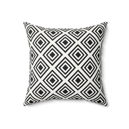 Contemporary Black and White Throw Pillow