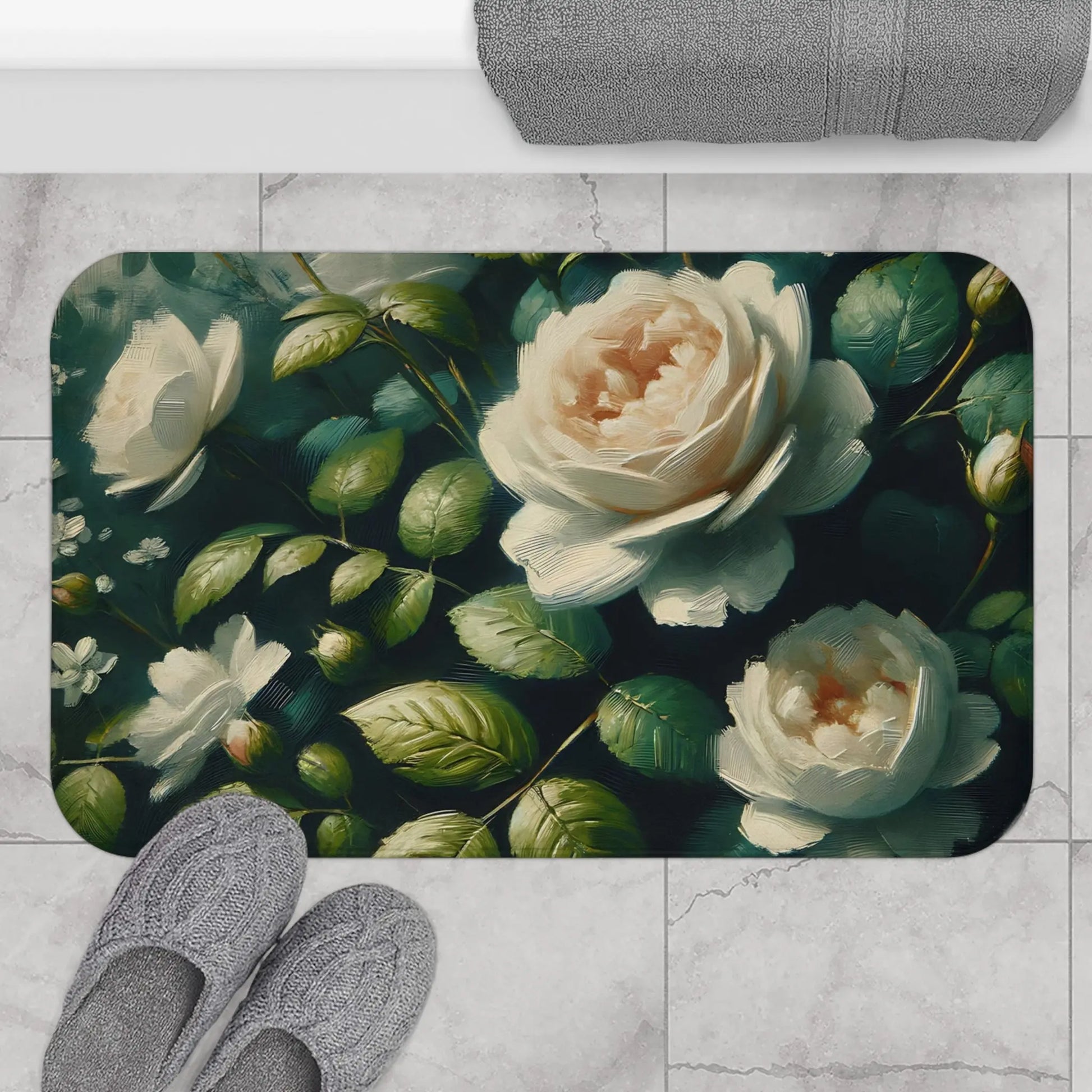 Elegant Floral Bath Mat