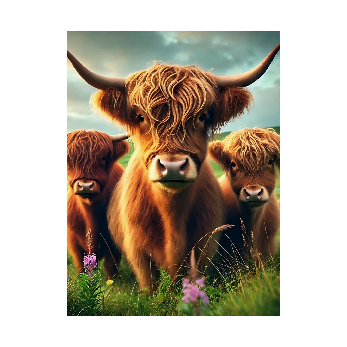 Highland Cow Matte Vertical Posters
