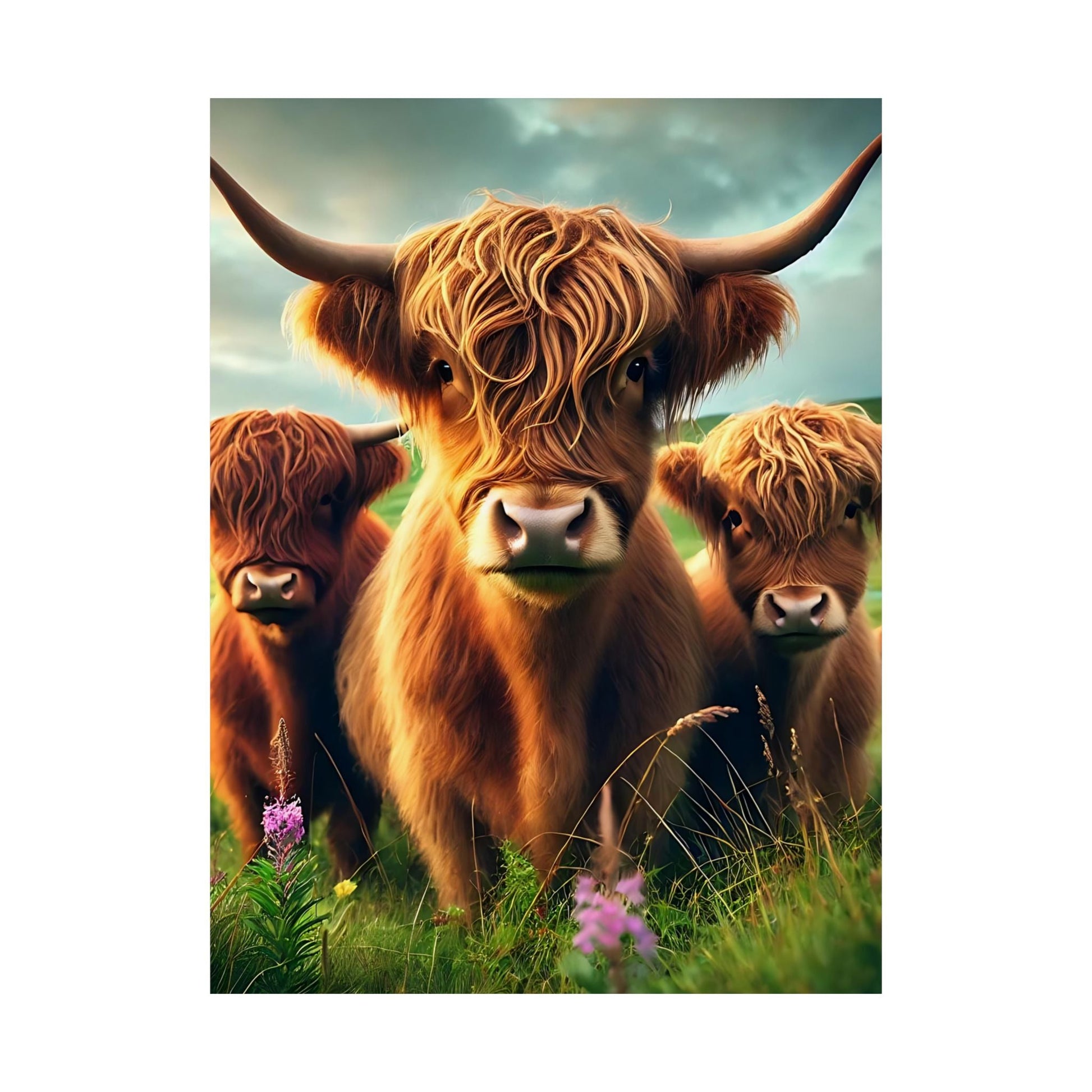 Highland Cow Matte Vertical Posters