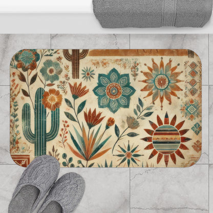 Bohemian Floral Desert Bath Mat