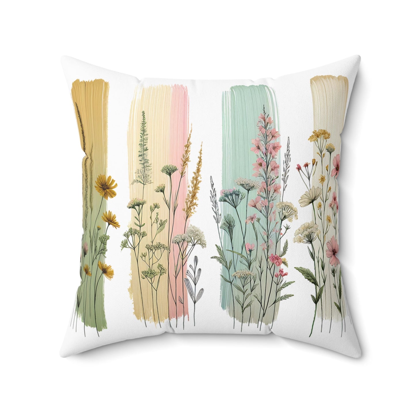 Floral Brush Stroke Design Pillow