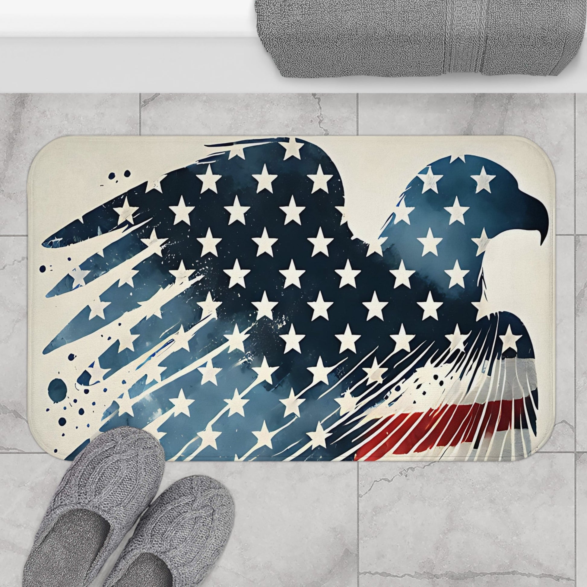 Patriotic Eagle Bath Mat