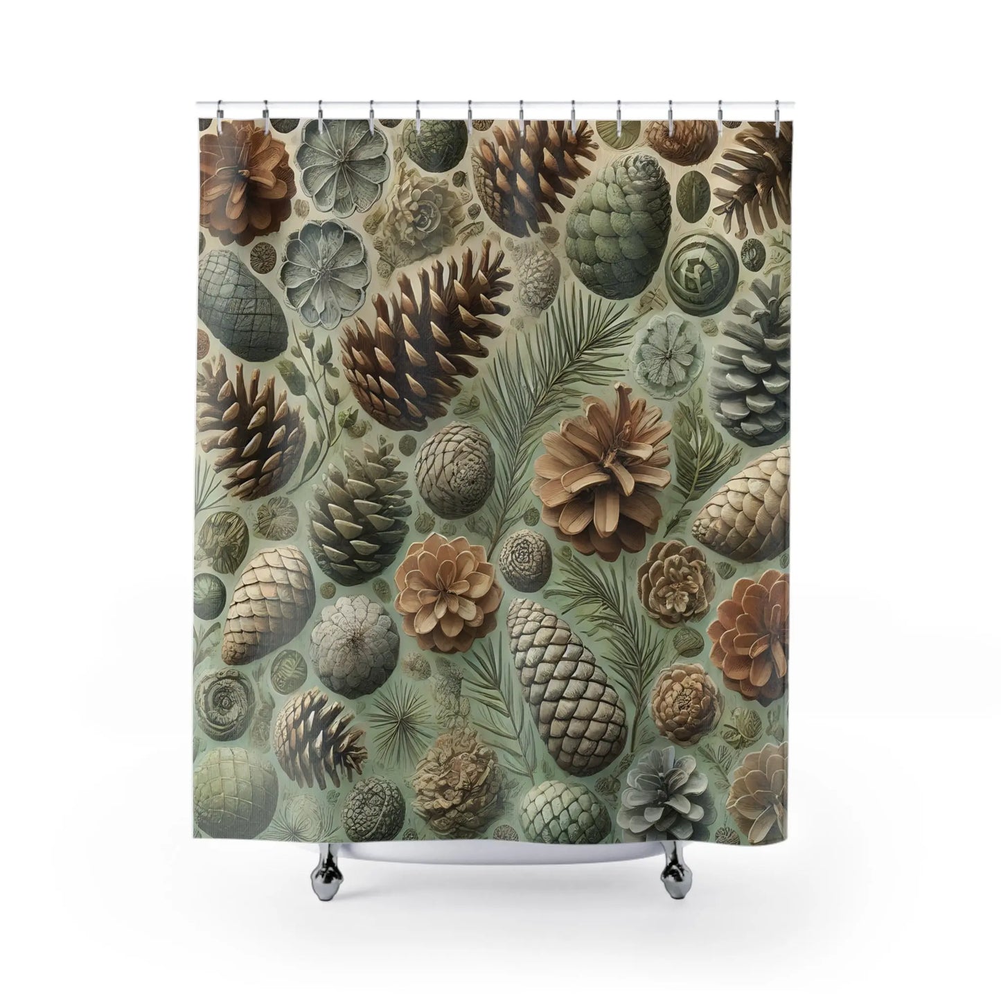 Farmhouse Pine Cone Shower Curtain