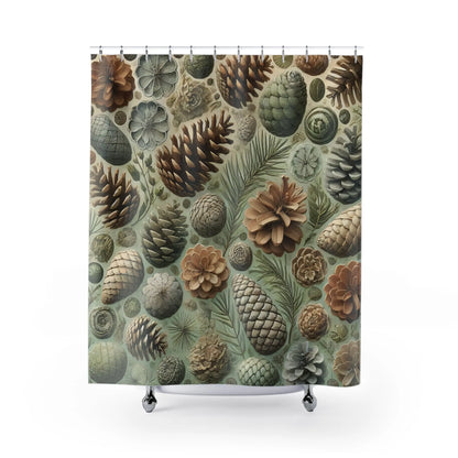Farmhouse Pine Cone Shower Curtain