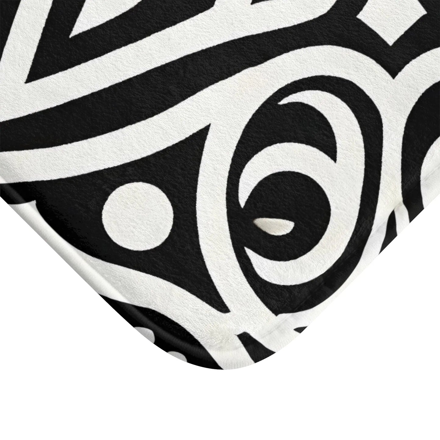 Elegant Black and White Bath Mat