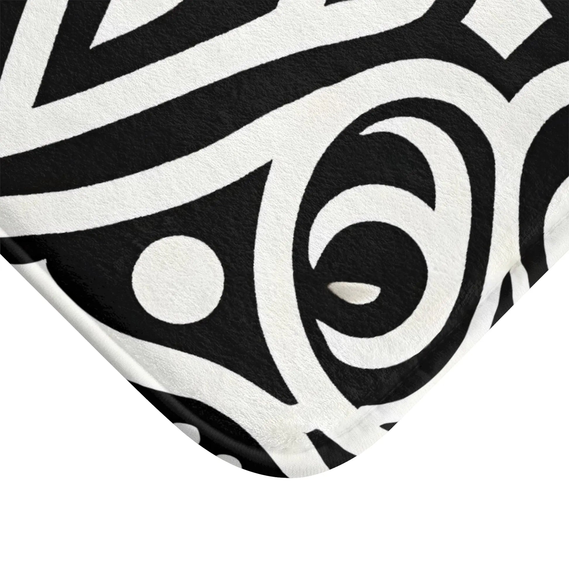 Elegant Black and White Bath Mat
