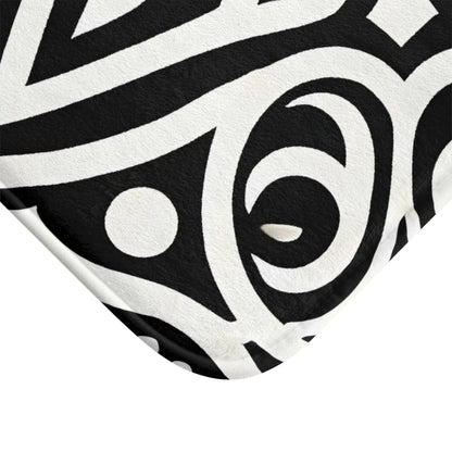 Elegant Black and White Bath Mat