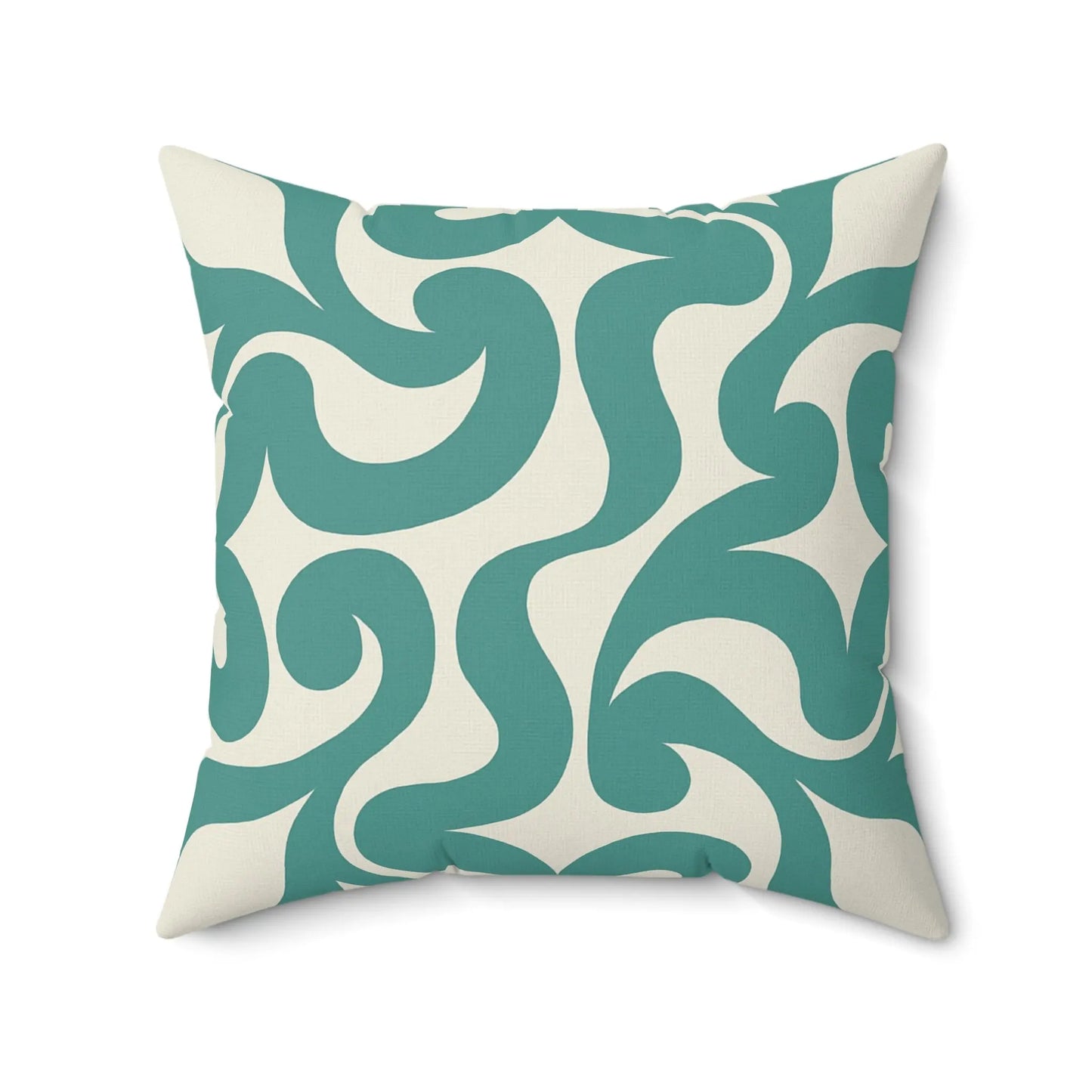 Modern Teal Swirl Decorative Pillow