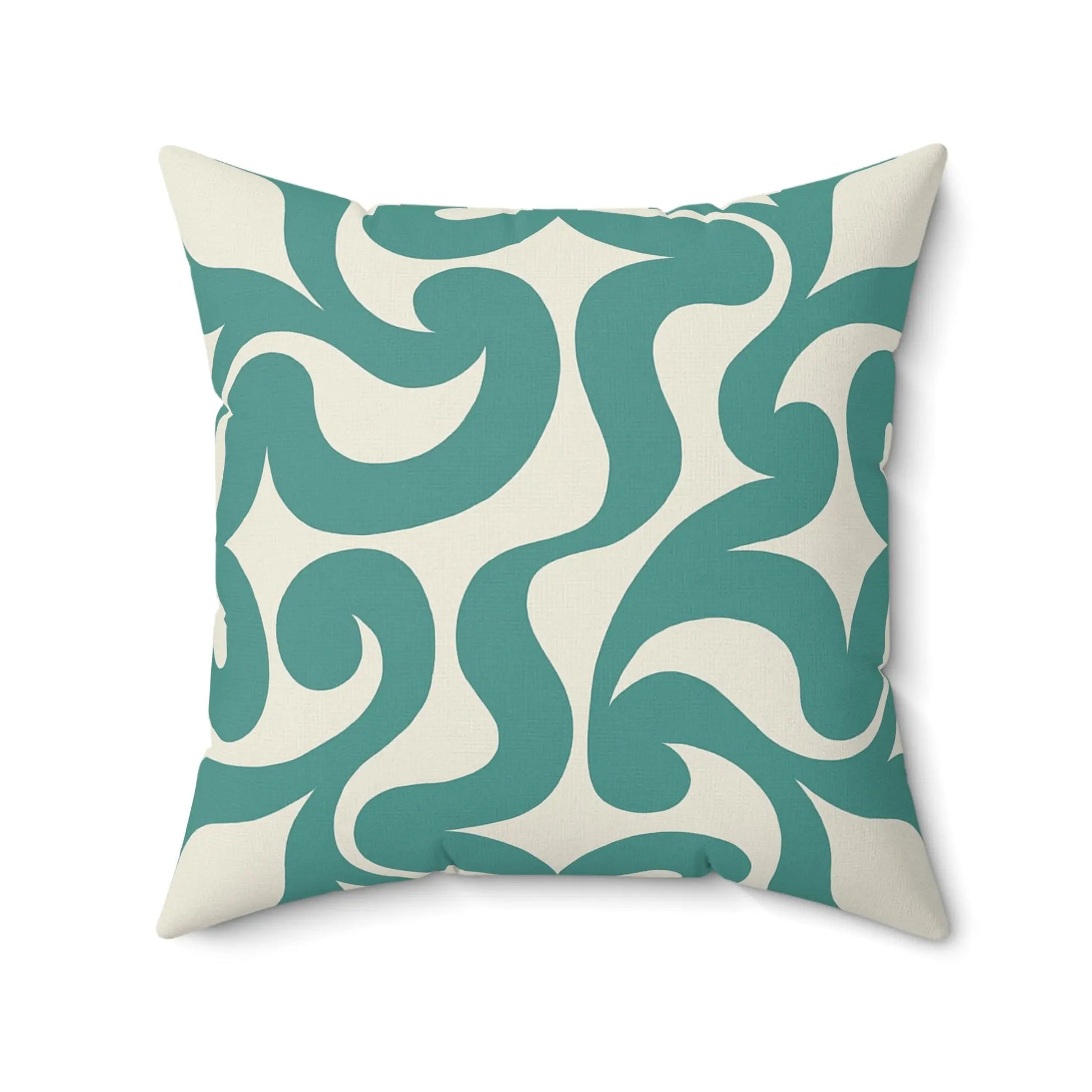 Modern Teal Swirl Decorative Pillow