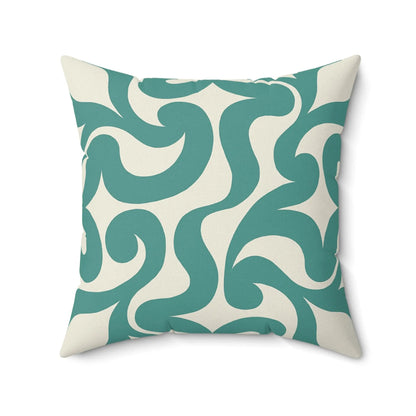 Modern Teal Swirl Decorative Pillow