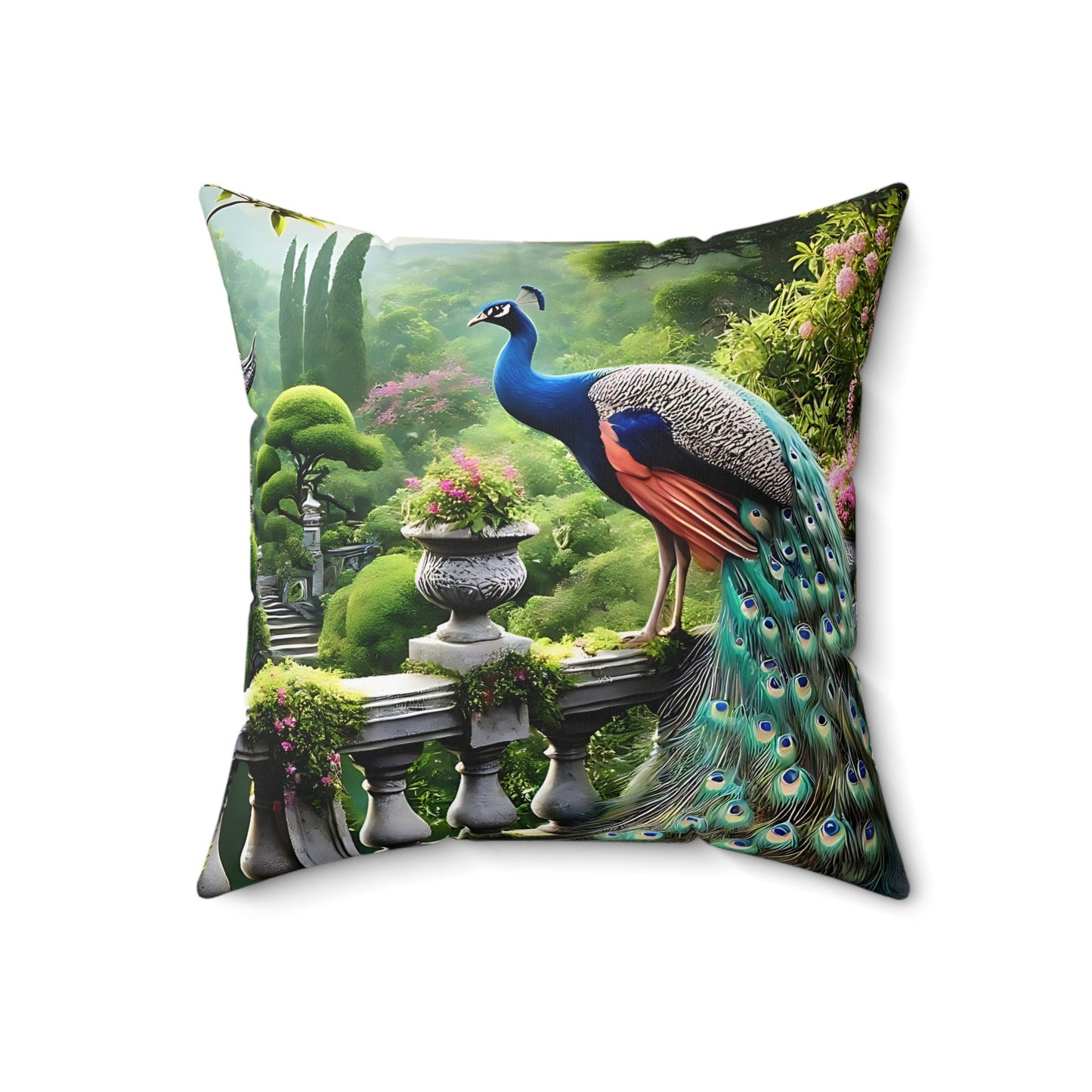 Peacock Garden Pillow