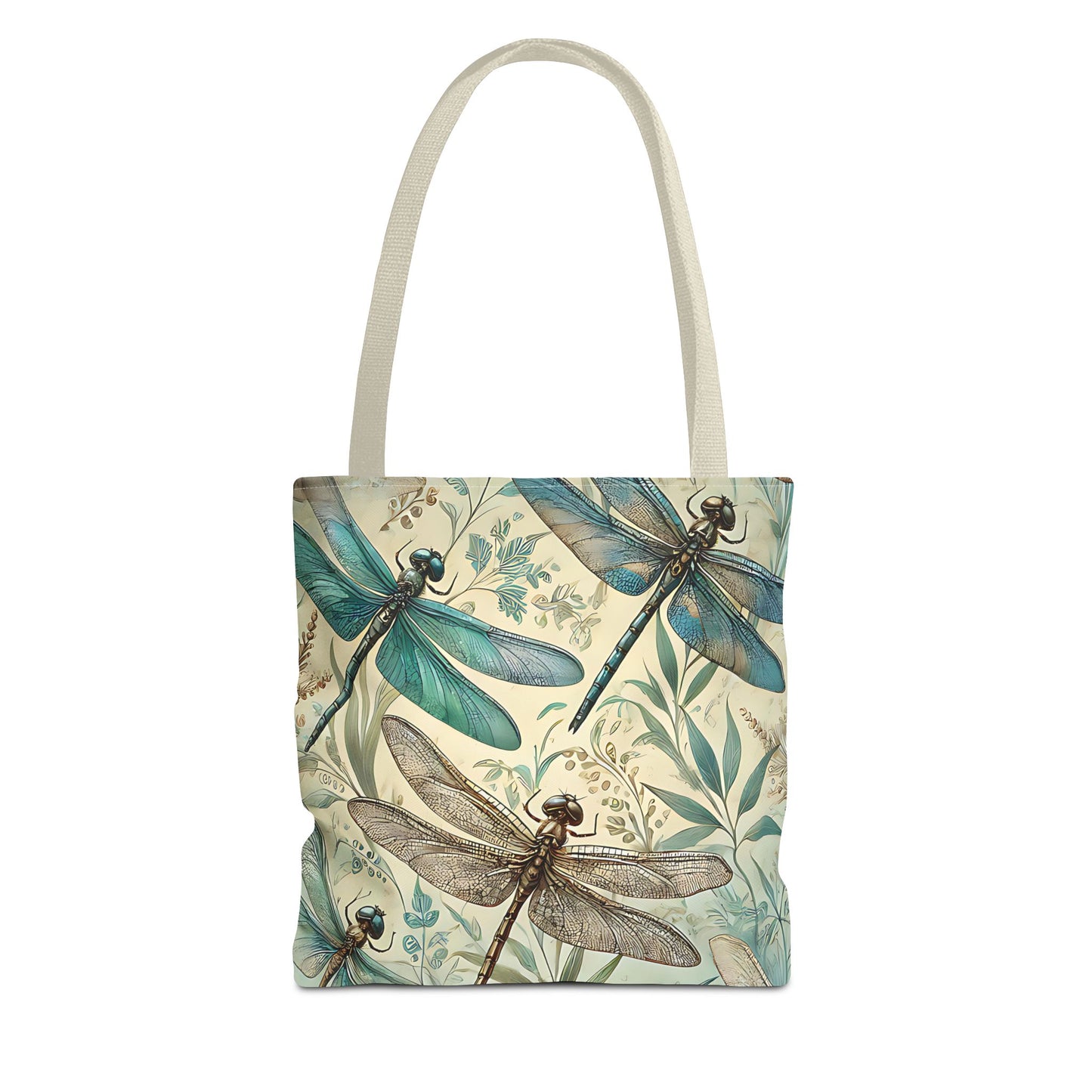 Vintage Teal Dragonfly Tote Bag