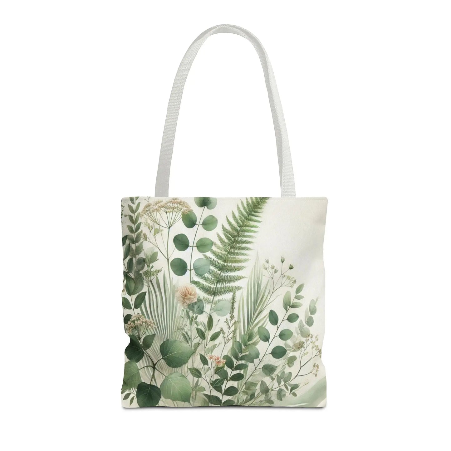 Green Botanical Ferns and Eucalyptus Tote Bag