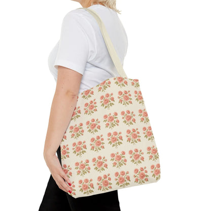 Vintage Rose Repeat Pattern Tote Bag