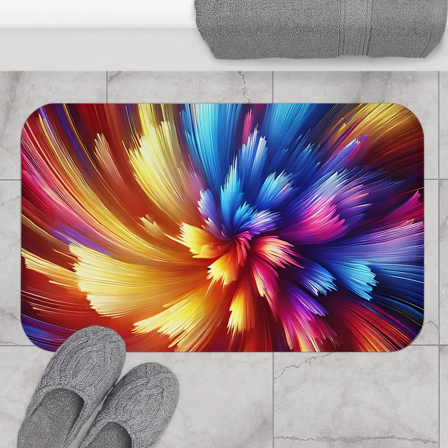 Vibrant Color Burst Bath Mat
