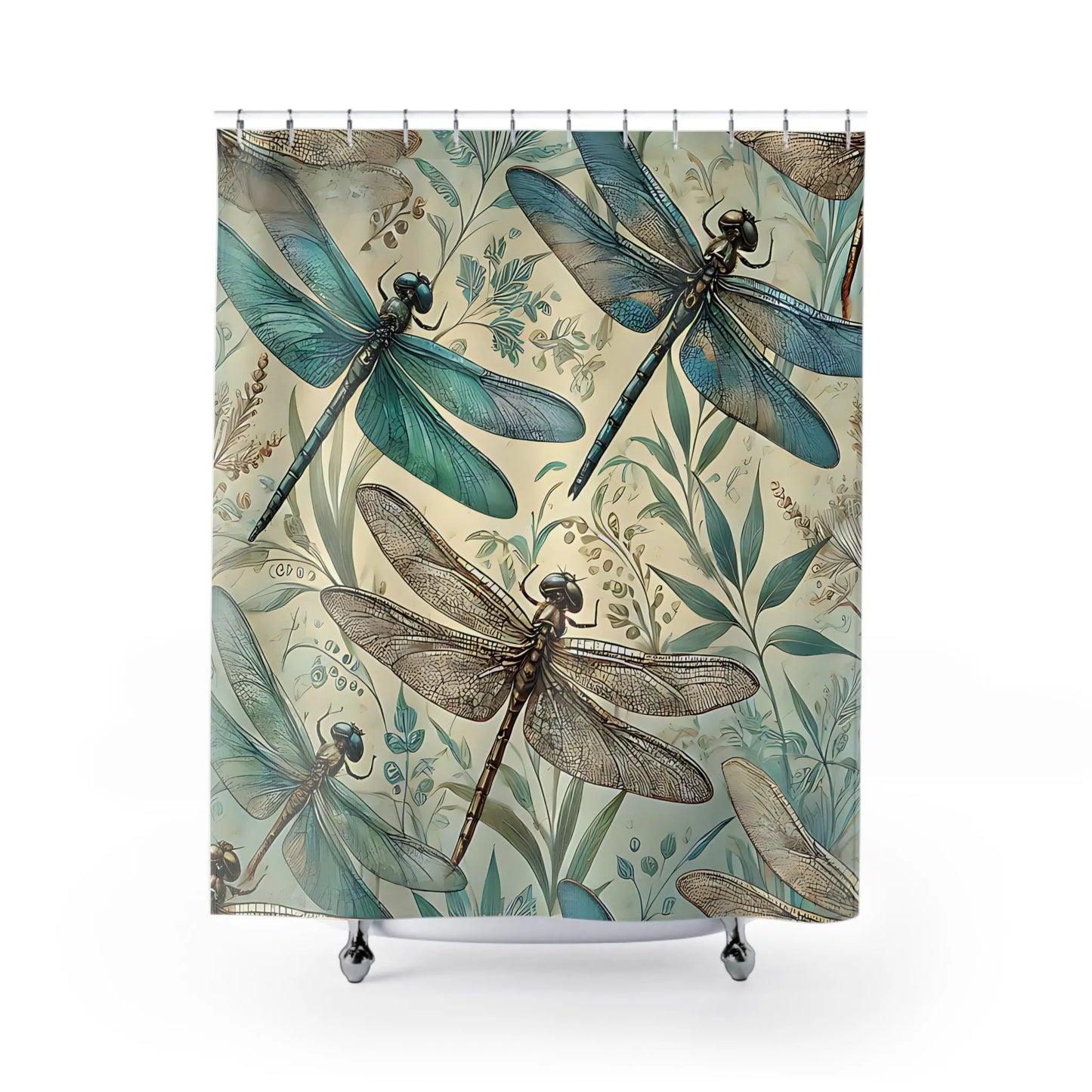 Vintage Dragonfly Shower Curtain