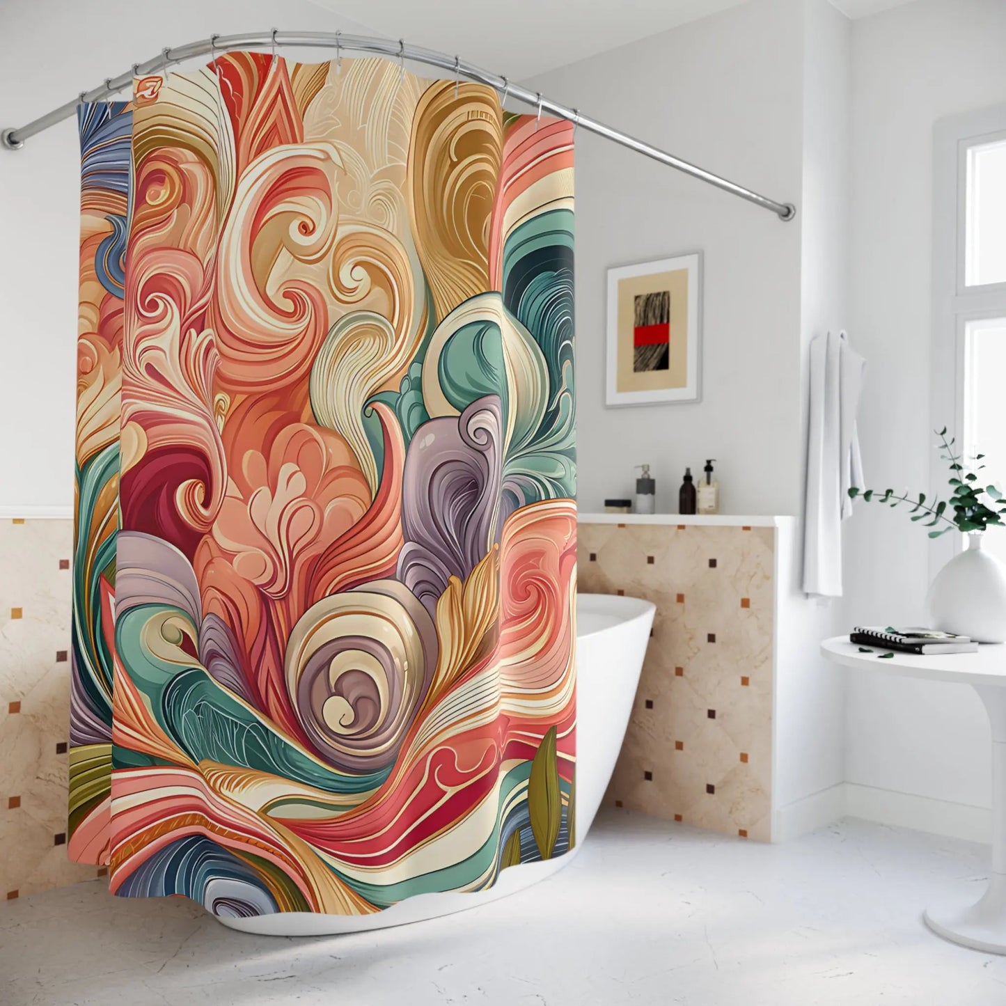 Swirling Shower Curtains