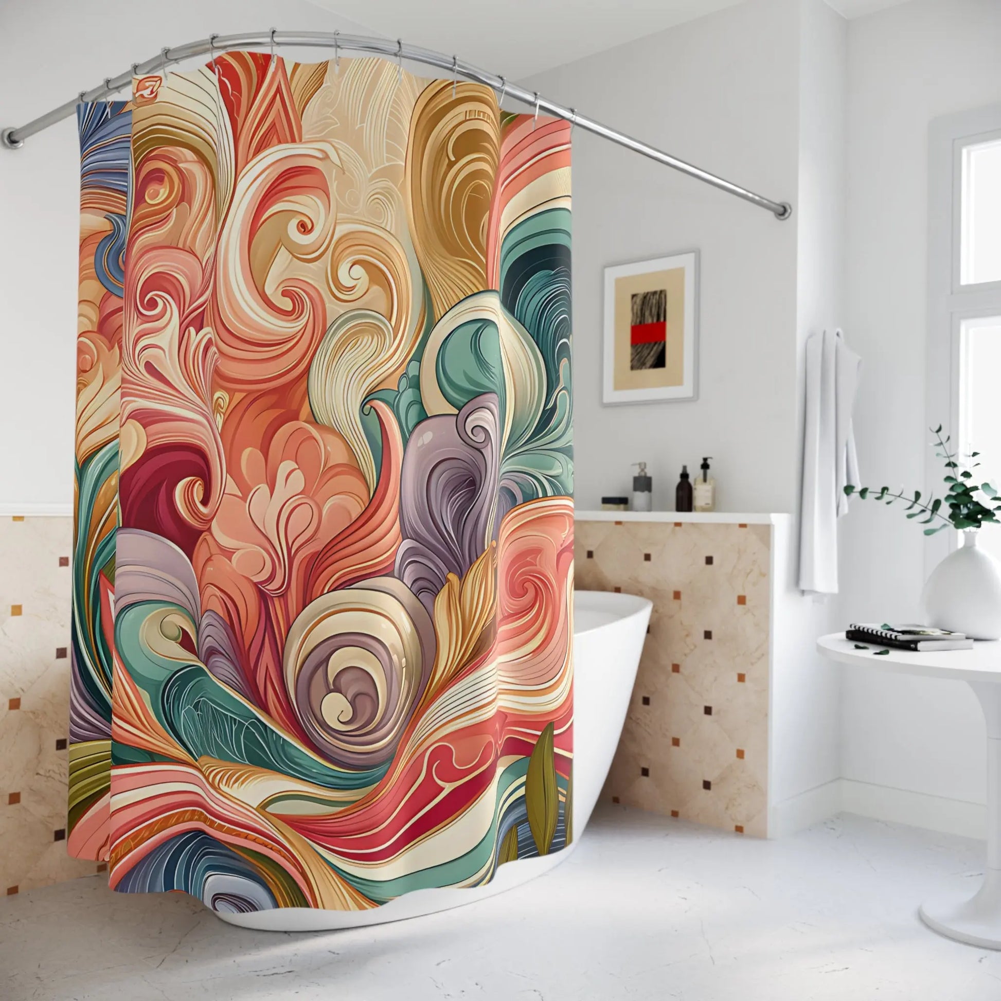 Swirling Shower Curtains