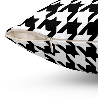 Houndstooth Black & White Decorative Throw Pillow