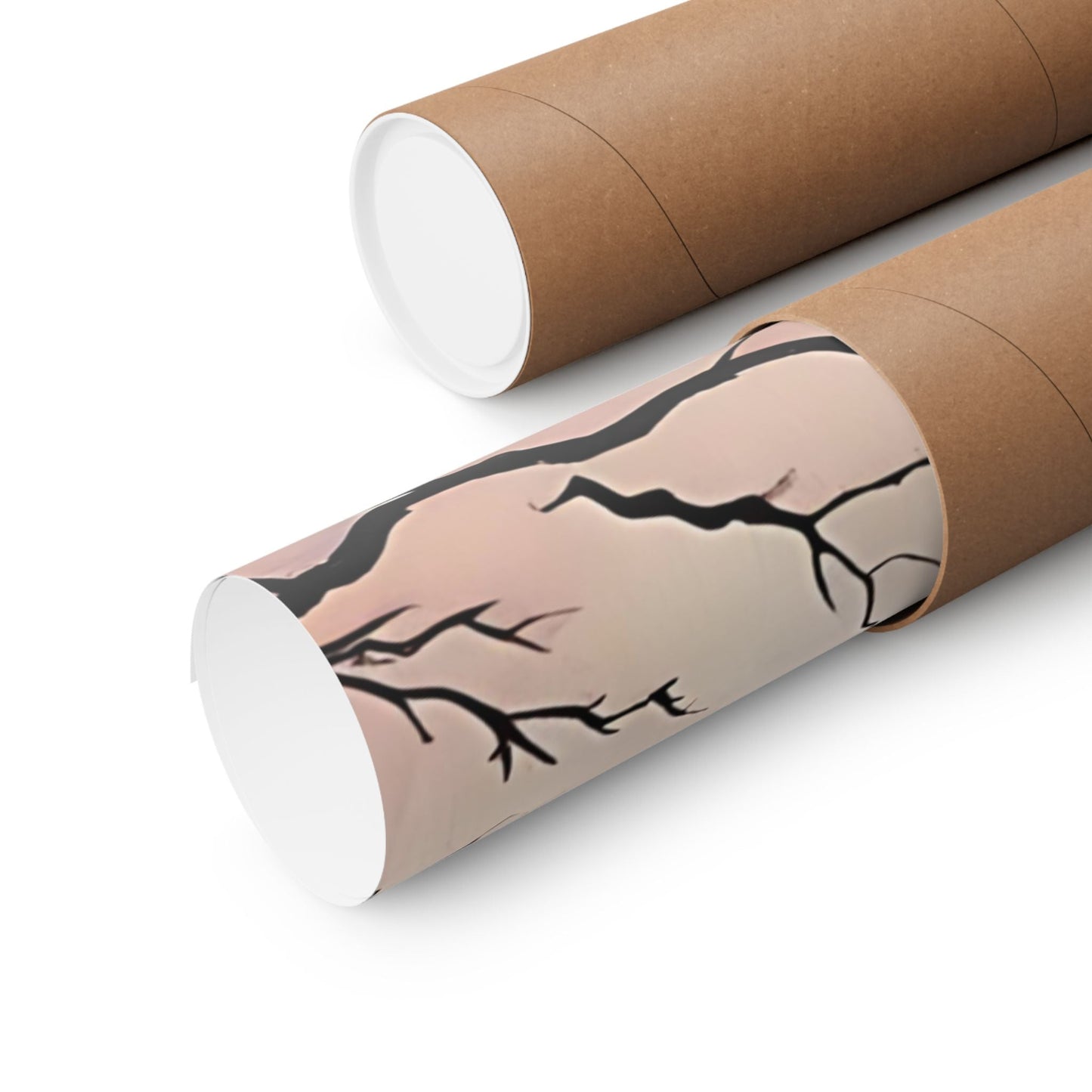 Cherry Blossom Mountain Art Poster