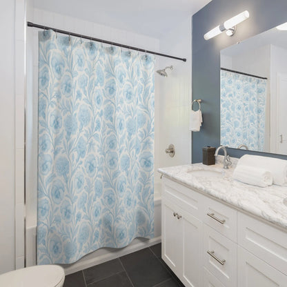 Floral Blue Shower Curtain
