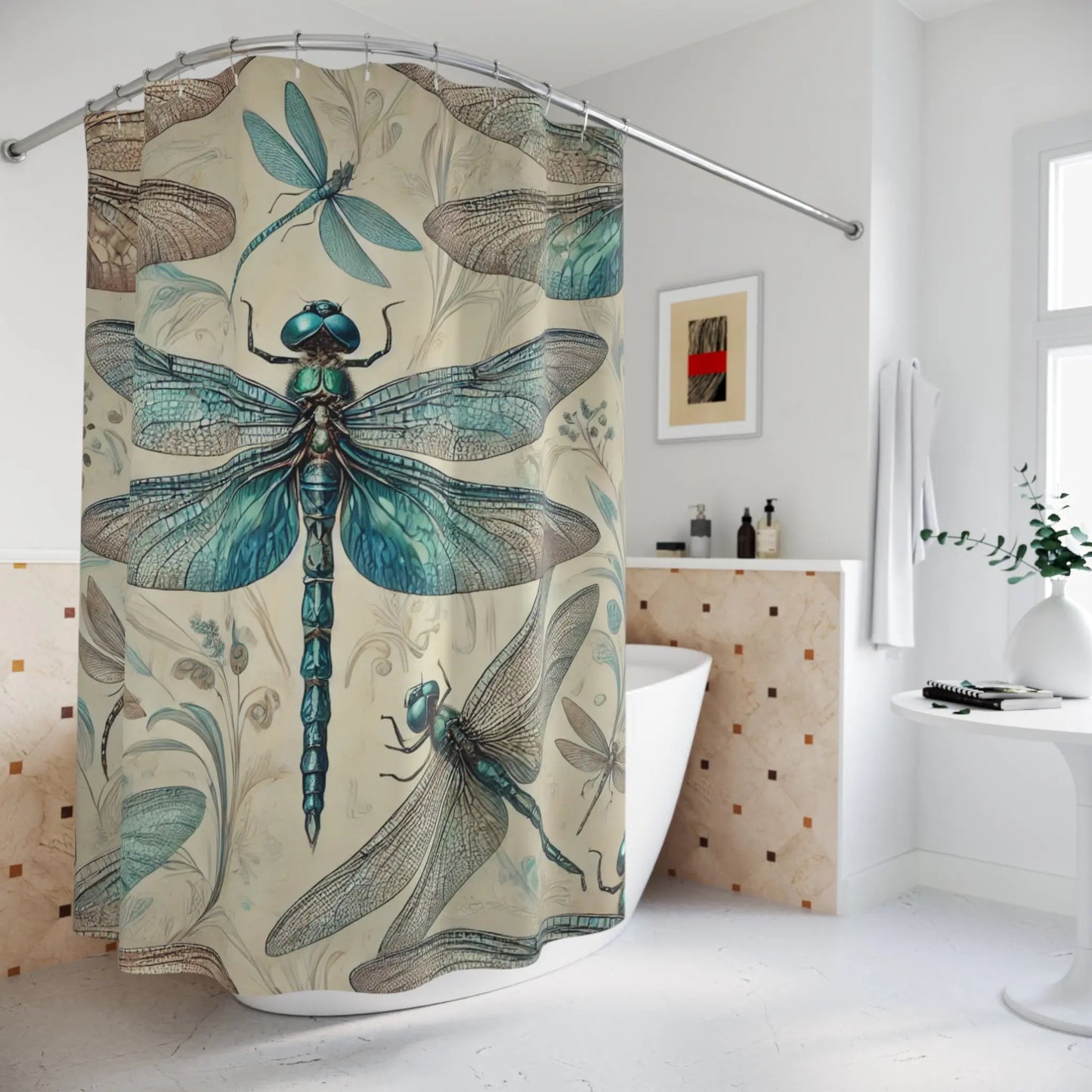 Elegant Dragonfly Shower Curtain