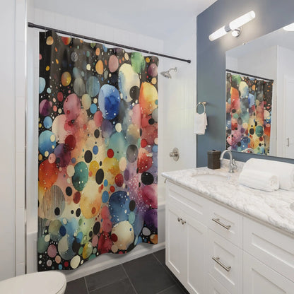 Watercolor Bubbles Shower Curtain