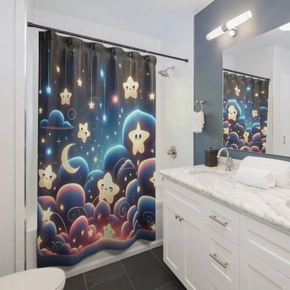 Starry Night Kids Shower Curtain