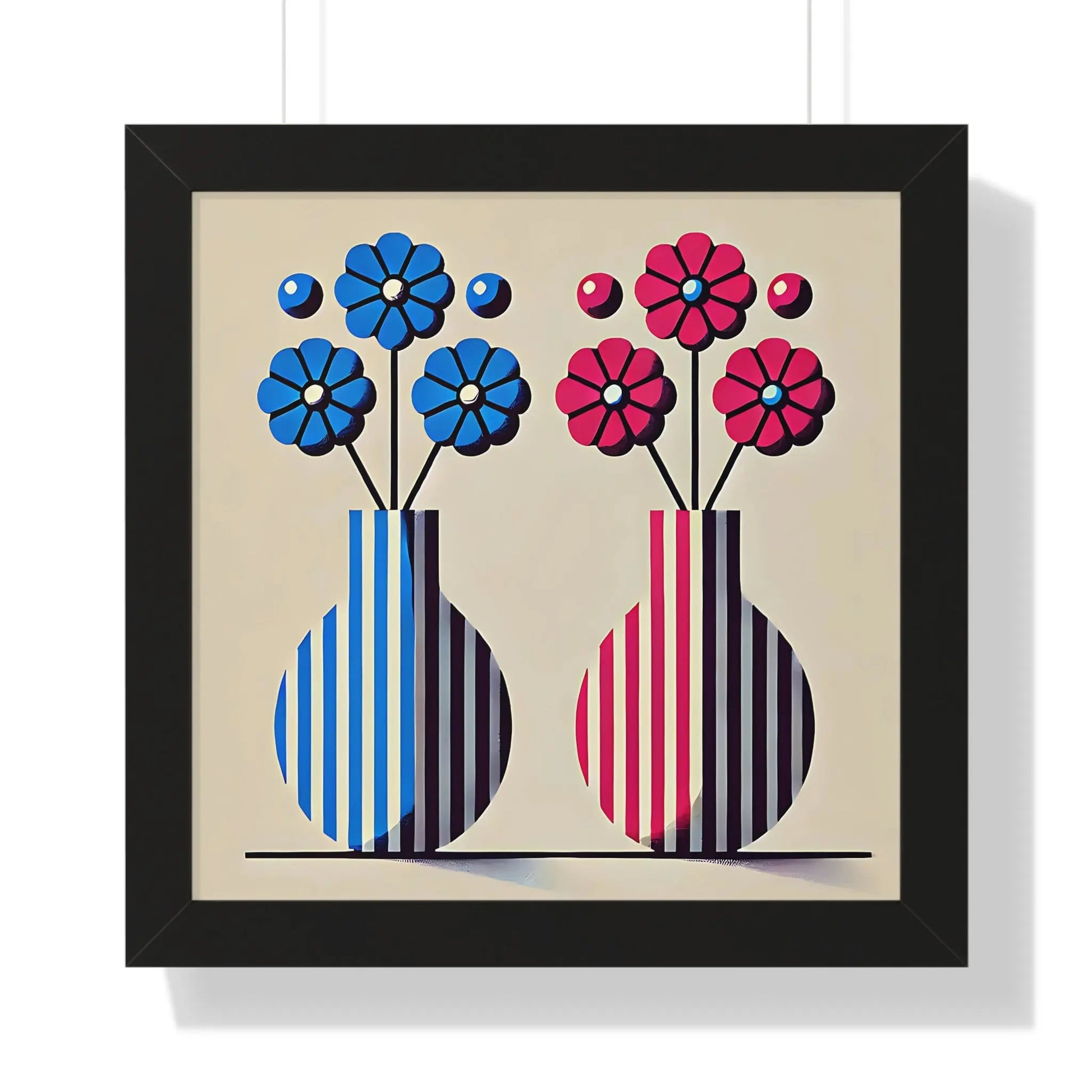 Colorful Floral Vase Framed Poster