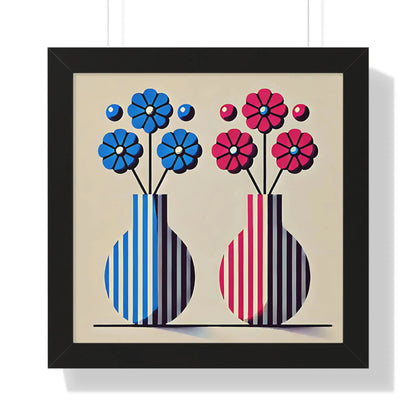 Colorful Floral Vase Framed Poster