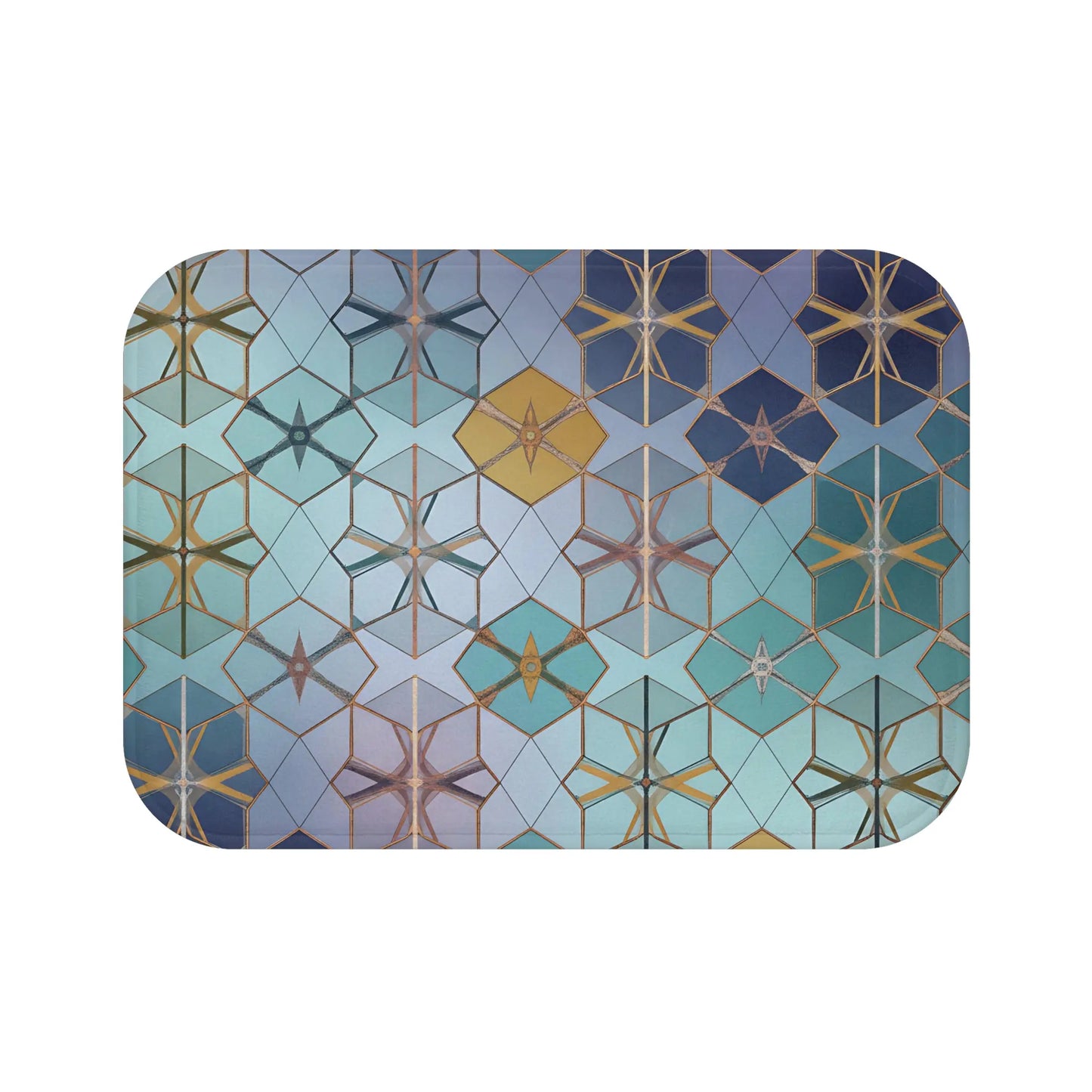 Geometric Moroccan Tile Bath Mat