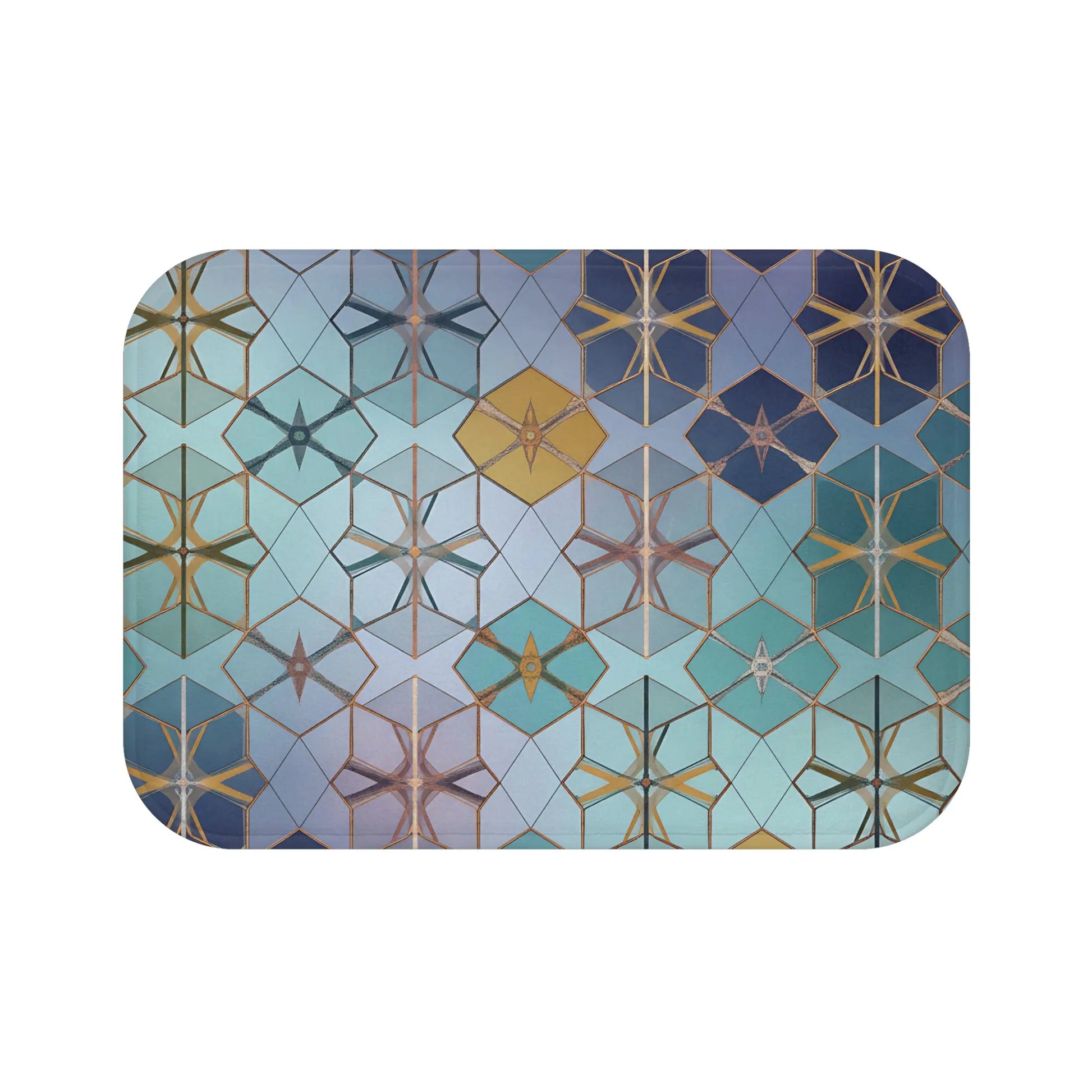Geometric Moroccan Tile Bath Mat