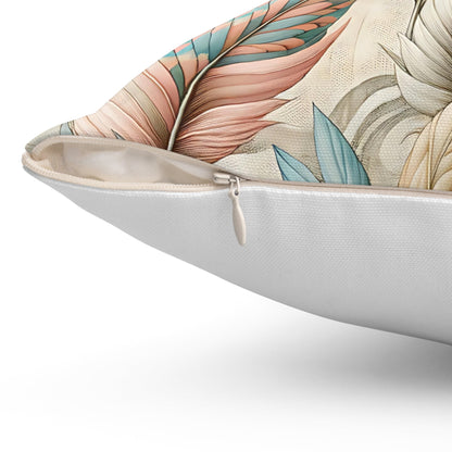 Feather Throw Pillow in Boho Style