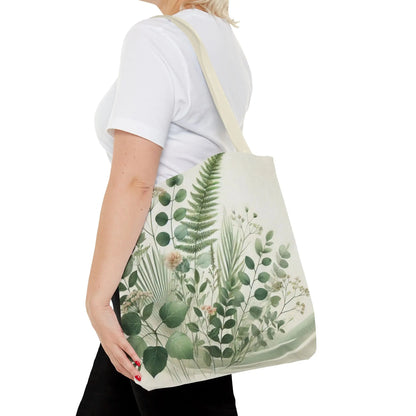 Green Botanical Ferns and Eucalyptus Tote Bag