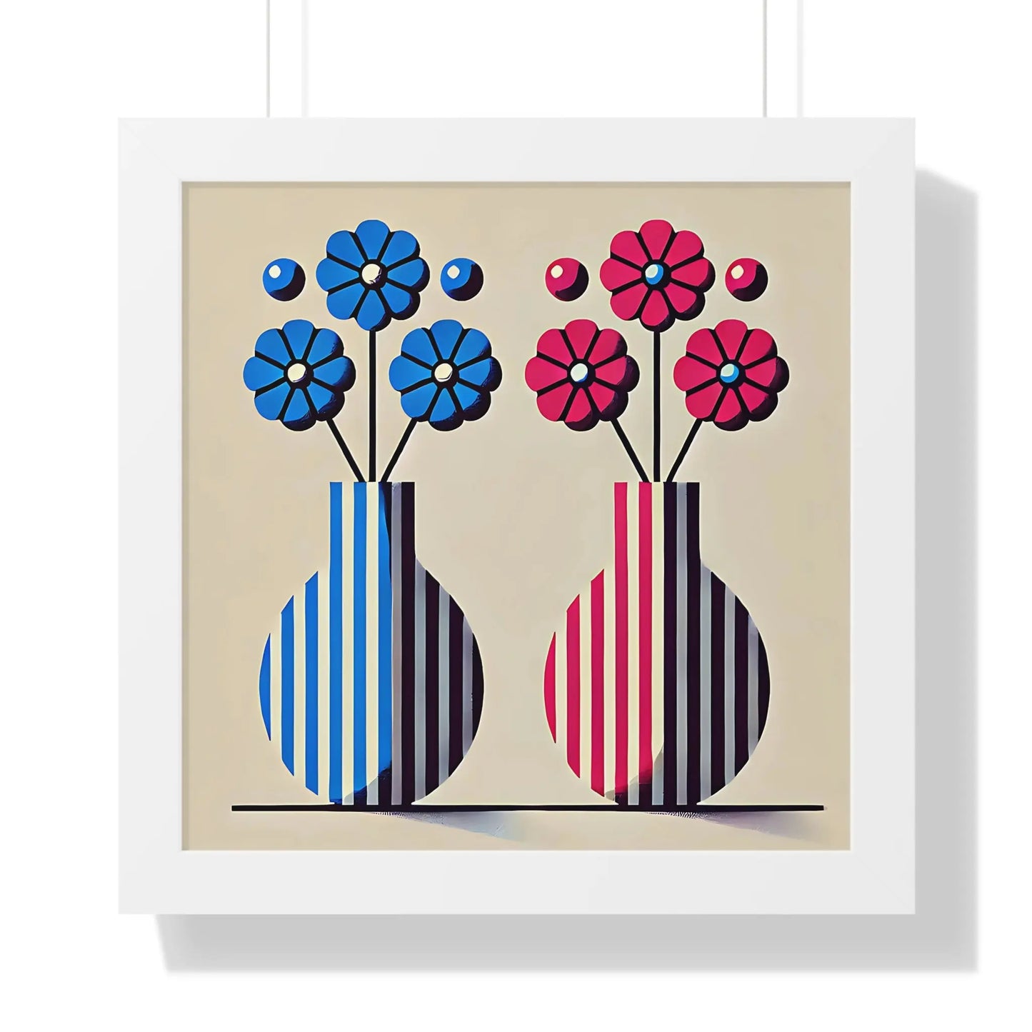 Colorful Floral Vase Framed Poster