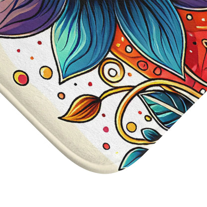 Bohemian Floral Bath Mat